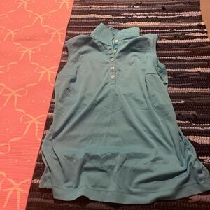 Nike Dri-Fit Golf Light Teal Collared Polo Shirt Button Down Size Medium